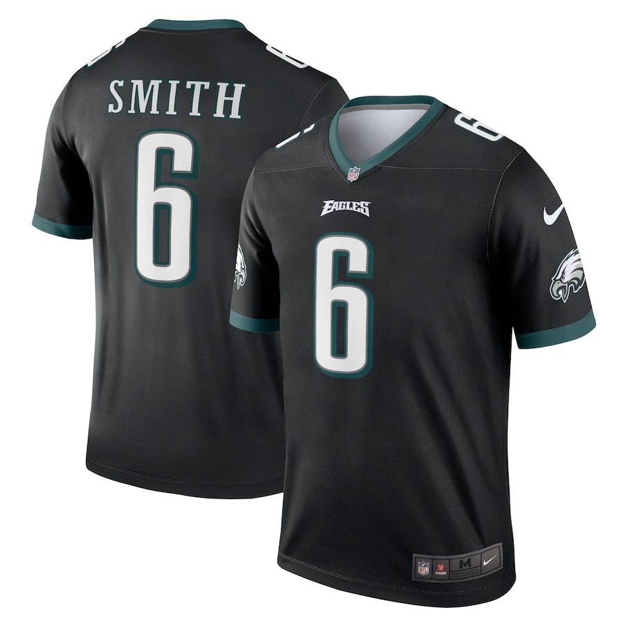 Men Philadelphia Eagles 6 DeVonta Smith Nike Black Legend NFL Jersey